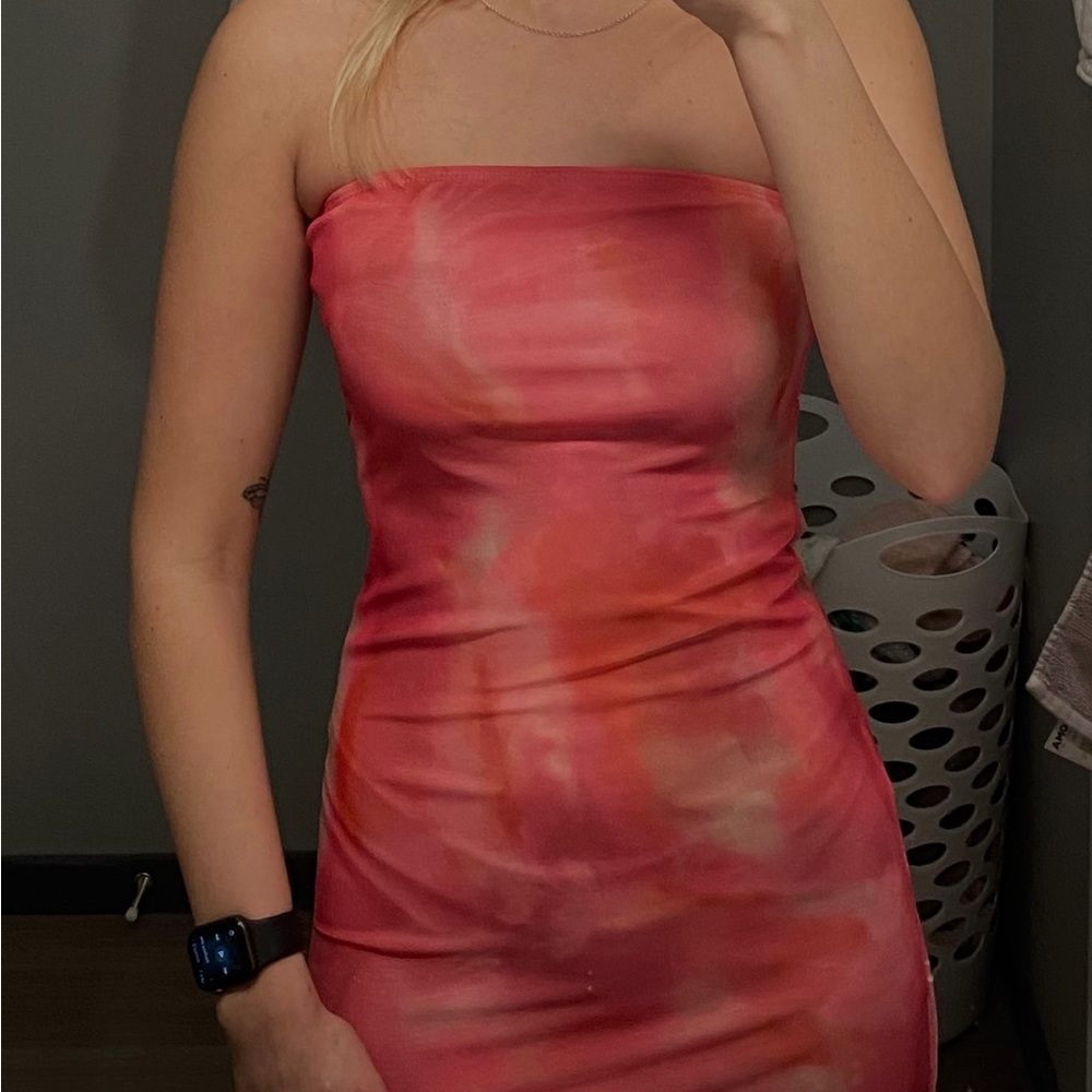 Motel rocks pink mini bandeau dress
